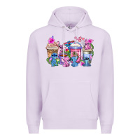 Lilac stitch with lilo coffee cups Premium Hoodie - AdoDesignShop