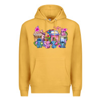 Mustard stitch with lilo coffee cups Premium Hoodie - AdoDesignShop