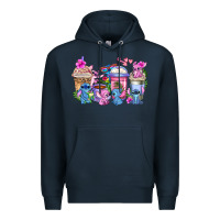 Navy stitch with lilo coffee cups Premium Hoodie - AdoDesignShop