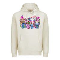 Oatmeal Heather stitch with lilo coffee cups Premium Hoodie - AdoDesignShop