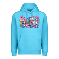 Ocean Blue stitch with lilo coffee cups Premium Hoodie - AdoDesignShop