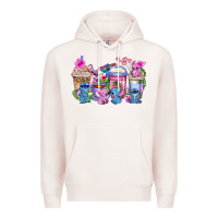 Pale Pink stitch with lilo coffee cups Premium Hoodie - AdoDesignShop