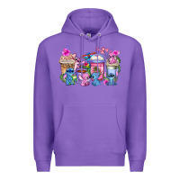 Purple stitch with lilo coffee cups Premium Hoodie - AdoDesignShop