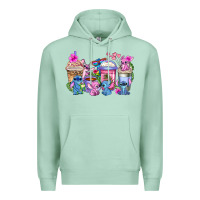 Seafoam stitch with lilo coffee cups Premium Hoodie - AdoDesignShop
