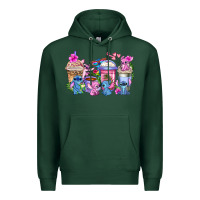 Sports Green stitch with lilo coffee cups Premium Hoodie - AdoDesignShop