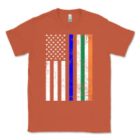 Copper irish american flag thin blue line police st. patrick's day long sleev Classic Tee - linhVisuals