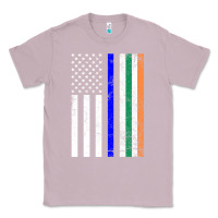 Lilac irish american flag thin blue line police st. patrick's day long sleev Classic Tee - linhVisuals