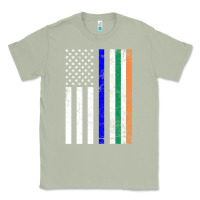 Matcha irish american flag thin blue line police st. patrick's day long sleev Classic Tee - linhVisuals