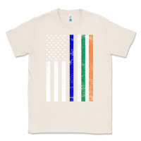 Natural irish american flag thin blue line police st. patrick's day long sleev Classic Tee - linhVisuals
