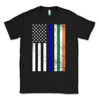 Black irish american flag thin blue line police st. patrick's day long sleev Classic Tee - linhVisuals