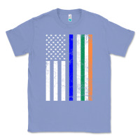 Colony Blue irish american flag thin blue line police st. patrick's day long sleev Classic Tee - linhVisuals