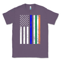 Lavender irish american flag thin blue line police st. patrick's day long sleev Classic Tee - linhVisuals