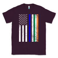 Plum irish american flag thin blue line police st. patrick's day long sleev Classic Tee - linhVisuals