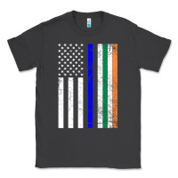 Smoke irish american flag thin blue line police st. patrick's day long sleev Classic Tee - linhVisuals