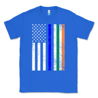 True Royal irish american flag thin blue line police st. patrick's day long sleev Classic Tee - linhVisuals