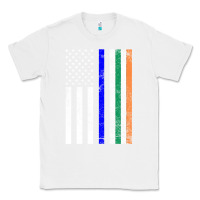 White irish american flag thin blue line police st. patrick's day long sleev Classic Tee - linhVisuals