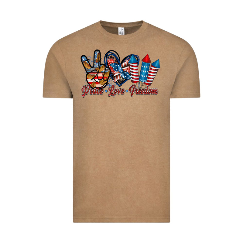 Peace Love Freedom Vintage Tee by RacoonDesign | Teevron