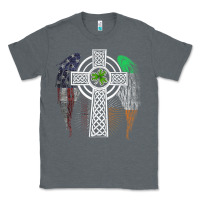 Charcoal Heather irish american usa flag celtic cross st patrick's day premium t shirt Classic Tee - linhVisuals