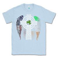Dusty Blue irish american usa flag celtic cross st patrick's day premium t shirt Classic Tee - linhVisuals