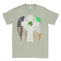 Matcha irish american usa flag celtic cross st patrick's day premium t shirt Classic Tee - linhVisuals