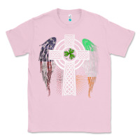 Bubblegum Pink irish american usa flag celtic cross st patrick's day premium t shirt Classic Tee - linhVisuals