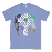 Colony Blue irish american usa flag celtic cross st patrick's day premium t shirt Classic Tee - linhVisuals