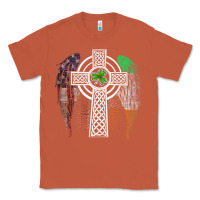 Copper irish american usa flag celtic cross st patrick's day premium t shirt Classic Tee - linhVisuals