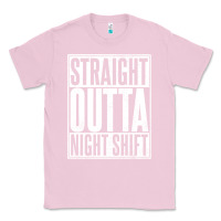 Bubblegum Pink straight outta night shift Classic Tee - linhVisuals