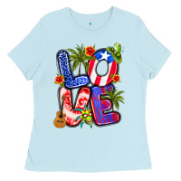 Baby Blue puerto rico love Ladies Tee - Artiststas