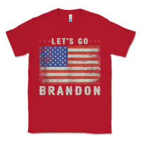Red let’s go brandon funny vintage american flag tank top Classic Tee - linhVisuals