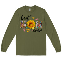 Army Green best mom ever with sunflower Long Sleeve Tee - Artiststas