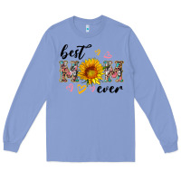 Colony Blue best mom ever with sunflower Long Sleeve Tee - Artiststas
