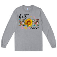 Heather Grey best mom ever with sunflower Long Sleeve Tee - Artiststas