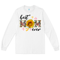 White best mom ever with sunflower Long Sleeve Tee - Artiststas