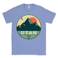 Colony Blue utah retro mountain badge Classic Tee - linhVisuals