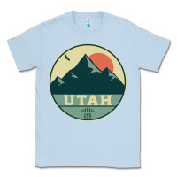 Utah Retro Mountain Badge Classic Tee | Teevron
