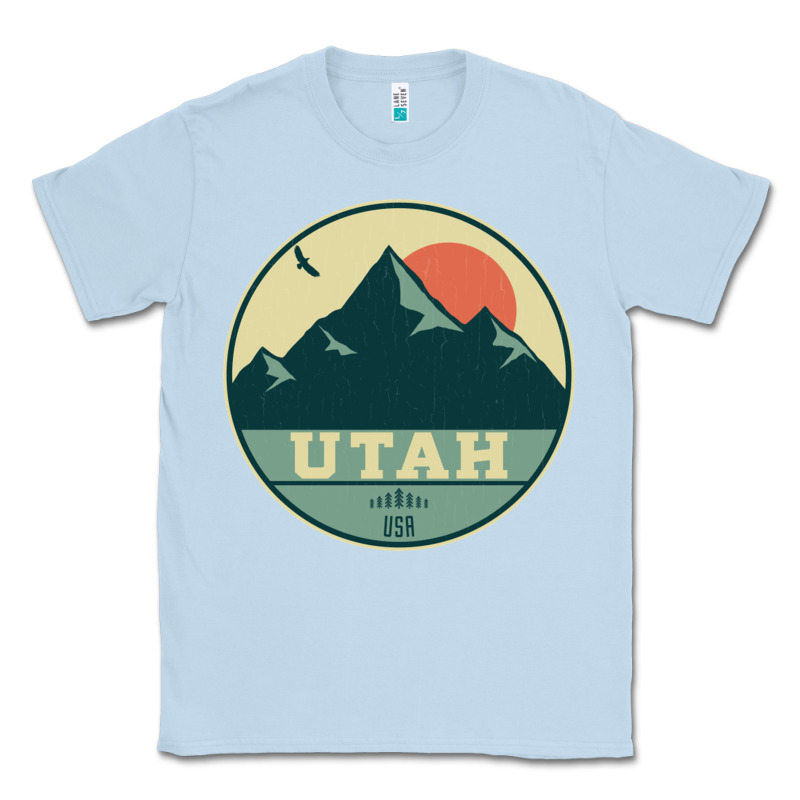Utah Retro Mountain Badge Classic Tee by linhVisuals | Teevron