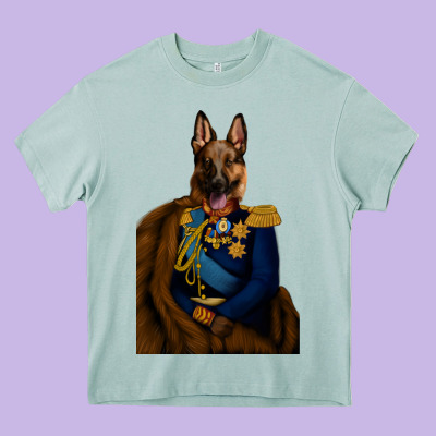 Pet Portraits, Custom Pet Portraits, Renaissance Pet Portraits, Custom Heavy Core Tee Designed By Ranaportraitstore