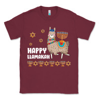 Burgundy happy llamakah llama withorah jewish Classic Tee - linhVisuals