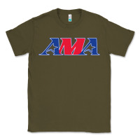 Army Green american motorcyclist association (AMA) Classic Tee - linhVisuals