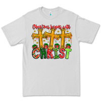 Dove Grey christmas begins with christ Premium Tee - CowhideDigitalArt