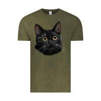 Vintage Olive Bombay Cat Face Vintage Tee - LillyAllenDesigns