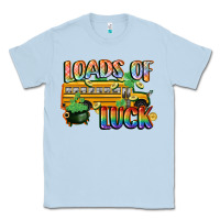 Dusty Blue Loads of luck with school bus St. Patrick's Day Classic Tee - FaDigitalArtStudio