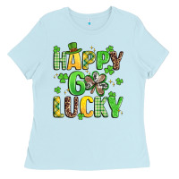 Baby Blue happy go lucky Ladies Tee - Artiststas