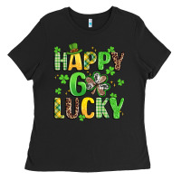 Black happy go lucky Ladies Tee - Artiststas
