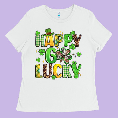 Happy Go Lucky Ladies Tee Designed By Artiststas