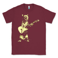 Burgundy cat playing guitar Classic Tee - linhVisuals