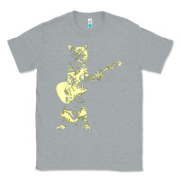 Heather Grey cat playing guitar Classic Tee - linhVisuals
