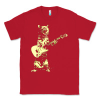 Red cat playing guitar Classic Tee - linhVisuals