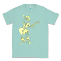 Seafoam cat playing guitar Classic Tee - linhVisuals